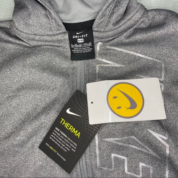 $ NWT Girls Grey Nike Hoodie with Sparkly Nike - Picture 2 of 9